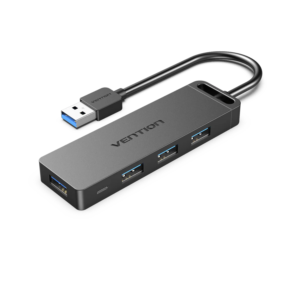 Vention 4-Port USB 3.0 Hub With Power Supply 0.15/0.5/1M Black/Gray