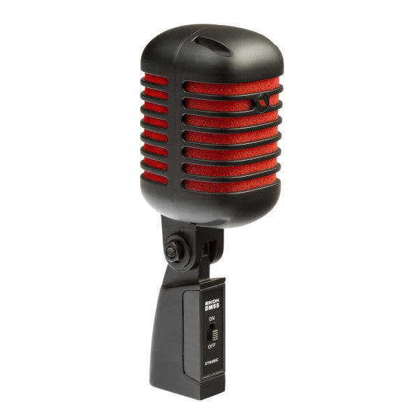 Proel DM55V2RDBK Vintage Professional Vocal Dynamic Microphone Satin Black & Red