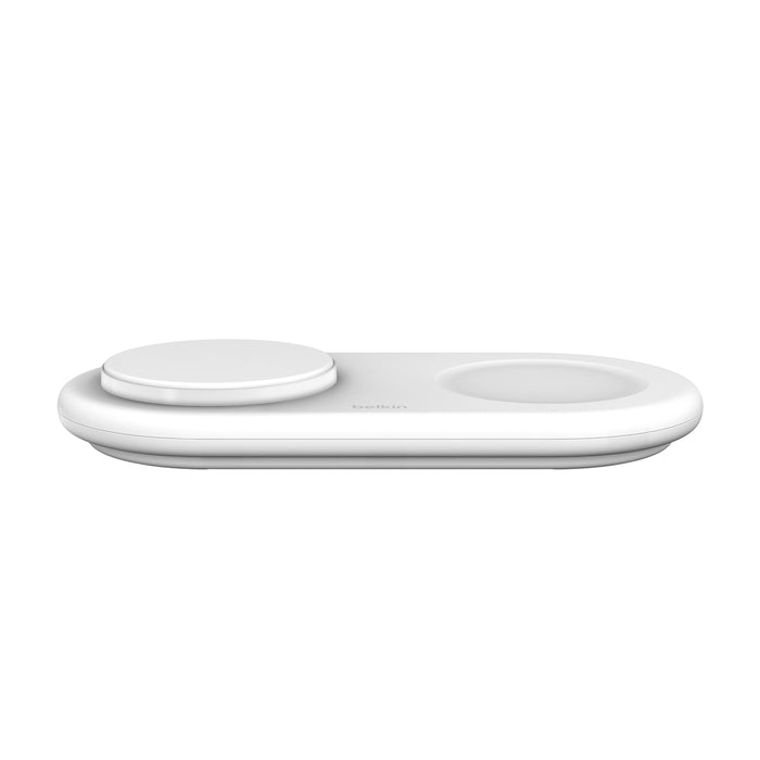 2-in-1 Magnetic Wireless Charging Pad with Qi2 15W White