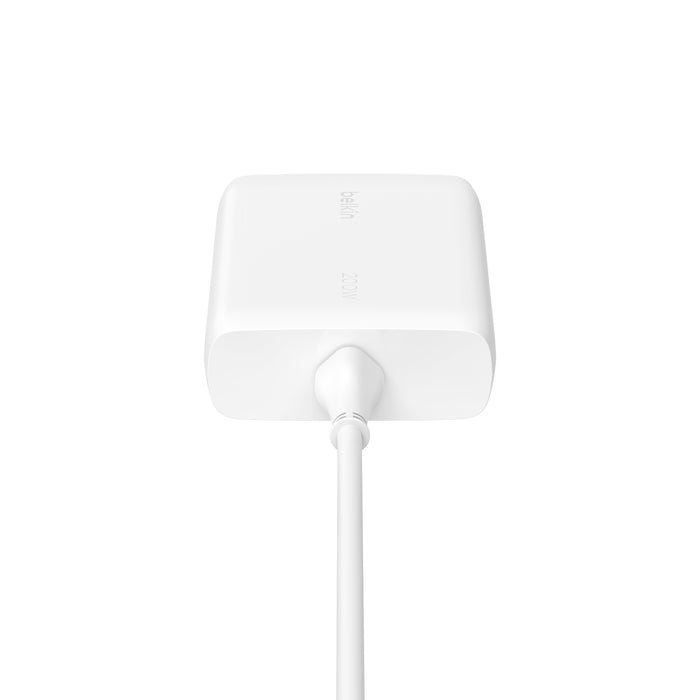 Belkin BEL 200W USB-C CHARGER,GAN,4-PORT,WHT,2M CORD