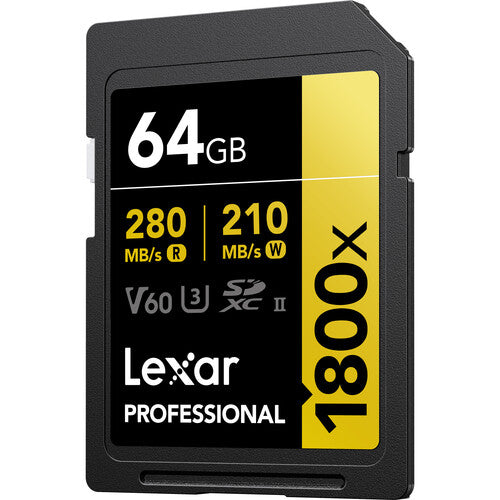 Lexar 64GB Professional 1800x UHS-II SDXC Memory Card