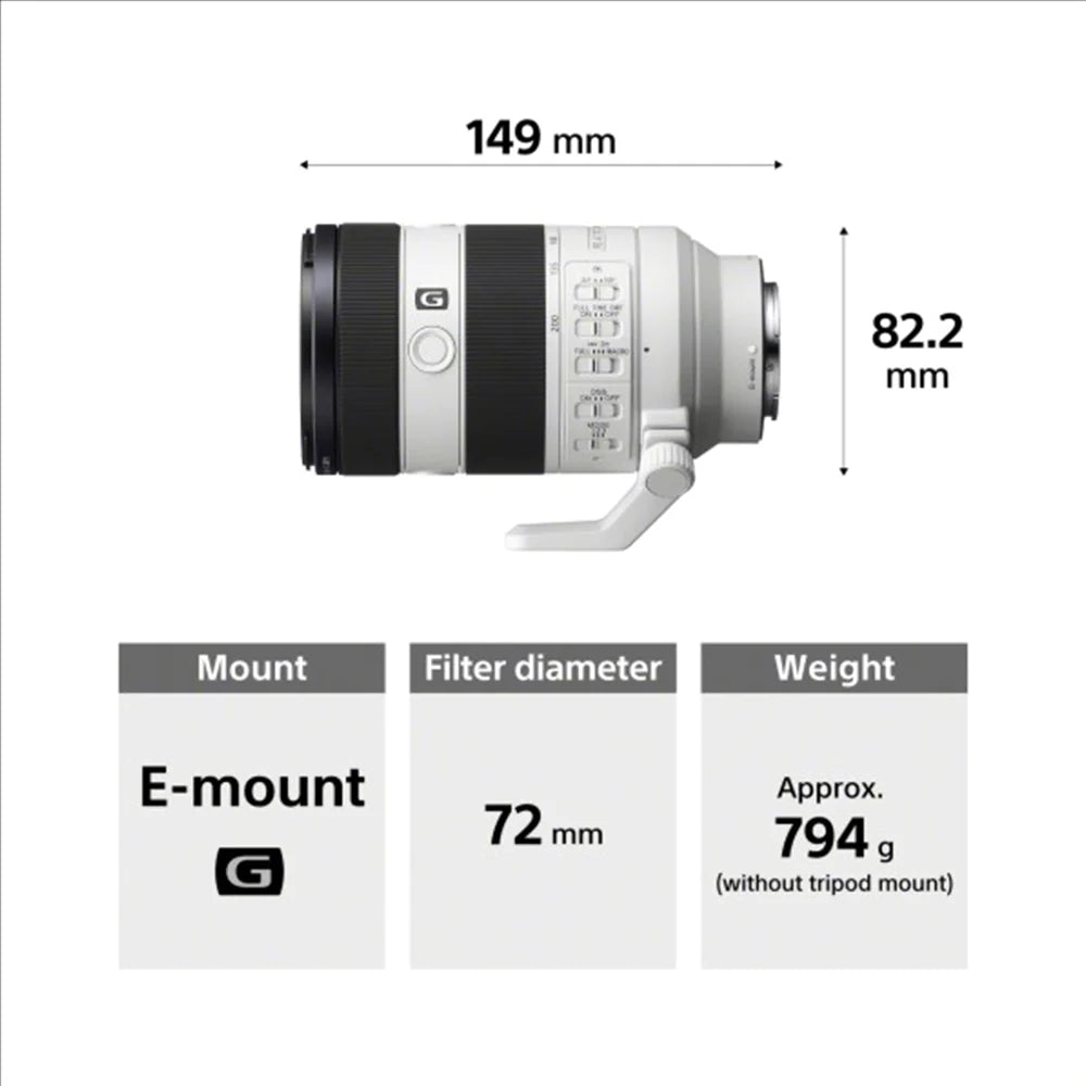 Sony E Mount FE 70–200 MM F4 MACRO G OSS Ⅱ Full Frame Lens (SEL70200G2)