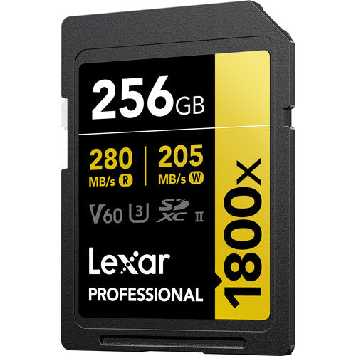 Lexar 256GB Professional 1800x UHS-II SDXC Memory Card