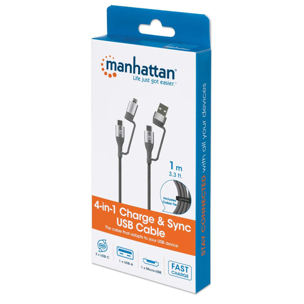 Manhattan 4-in-1 Charge & Sync USB Cable