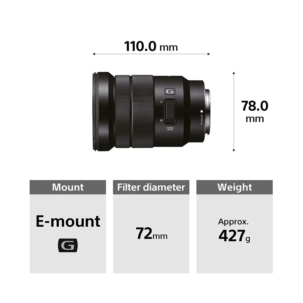 Sony E PZ 18-105 Mm F4 G OSS (SELP18105G) E-Mount APS-C, Standard Zoom Lens