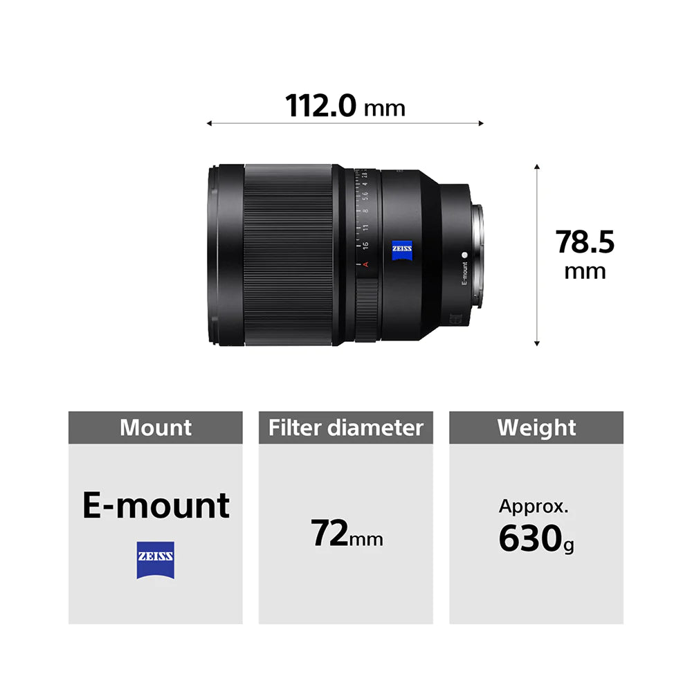 Sony Distagon T* FE 35mm F1.4 ZA (SEL35F14Z) E-Mount Full-Frame, Prime Lens