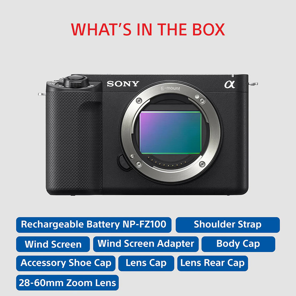 Sony Alpha ZV-E1L Full-Frame Interchangeable-Lens Mirrorless Vlog Camera (With 28-60mm Zoom Lens)