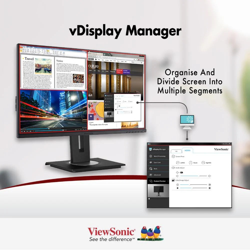 VIEWSONIC VG2455 24" Advanced Ergonomics Business Monitor