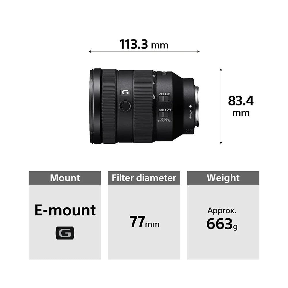 Sony SEL24105G FE 24-105 Mm F4 G OSS E-Mount Lens