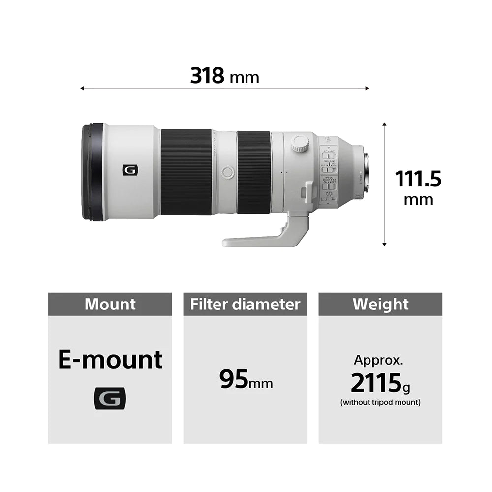 Sony FE 200–600 Mm F5.6–6.3 G OSS (SEL200600G) E-Mount Full-Frame, Super-Telephoto Zoom G Lens