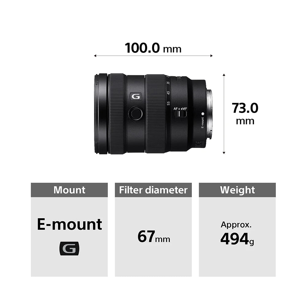 Sony E 16–55 Mm F2.8 G (SEL1655G) E-Mount APS-C, Ultra-Standard Zoom G Lens